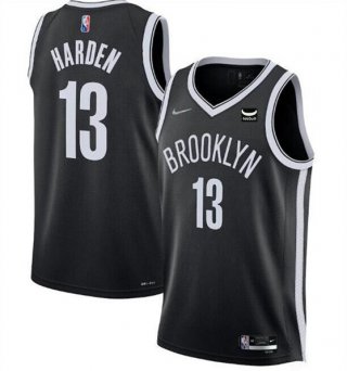 Brooklyn Nets #13 James Harden 75th Anniversary Black Stitched Basketball Jersey