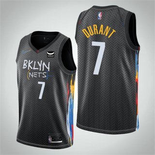 rooklyn Nets #7 Kevin Durant Black City Edition Stitched Jersey