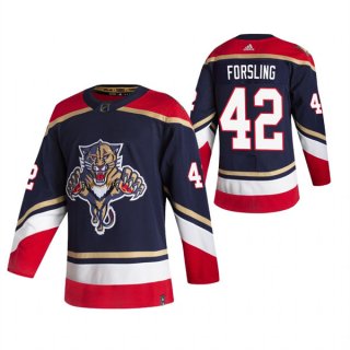 Men's Florida Panthers #42 Gustav Forsling Navy Stitched Jersey