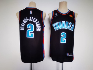 Men's Oklahoma City Thunder #2 Shai Gilgeous-Alexander Black With NO.6 Patch Stitched
