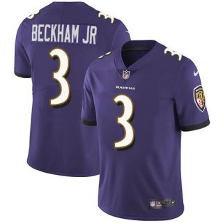 Men's Baltimore Ravens #3 Odell Beckham Jr. Purple Vapor Untouchable Football Jersey