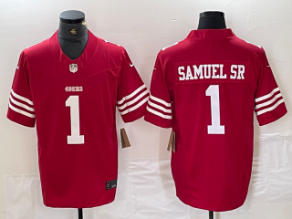 San Francisco 49ers #1 Deebo Samuel Red 2024 F.U.S.E. Vapor Untouchable