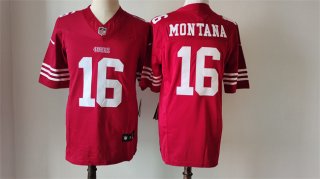 NFL San Francisco 49ers #16 Joe Montana Red 2023 F.U.S.E. Vapor Untouchable