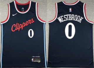 Los Angeles Clippers #0 Russell Westbrook Navy Stitched Jersey