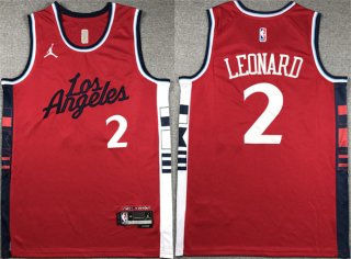 Los Angeles Clippers #2 Kawhi Leonard Red Stitched Jersey