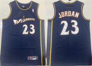 Washington Wizards #23 Michael Jordan Navy Throwback Stitched Jersey