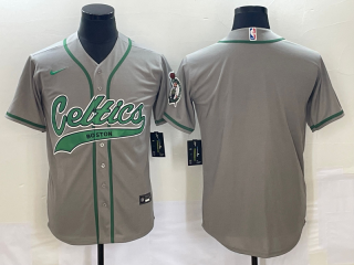 Boston Celtics Blank Gray Stitched Baseball Jersey