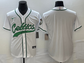 Boston Celtics Blank White Stitched Baseball Jersey