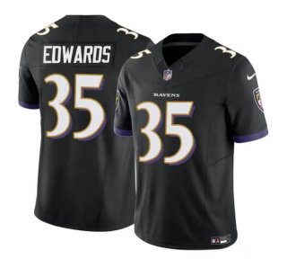 Baltimore Ravens #35 Gus Edwards Black 2023 F.U.S.E. Vapor Limited Football Jersey