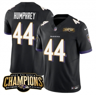 Baltimore Ravens #44 Marlon Humphrey Black 2023 F.U.S.E. AFC North Champions