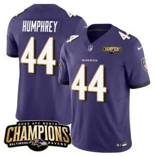 Baltimore Ravens #44 Marlon Humphrey Purple 2023 F.U.S.E. AFC North Champions