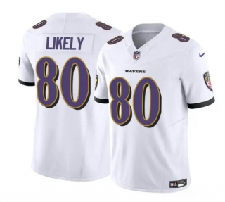 Baltimore Ravens #80 Isaiah Likely White 2023 F.U.S.E. Vapor Limited Football Jersey