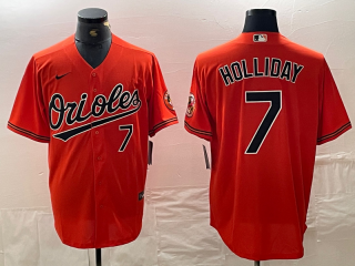 Baltimore Orioles #7 Jackson Holliday Orange cool Base Stitched Baseball Jersey