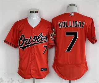 Baltimore Orioles #7 Jackson Holliday Orange Flex Base Stitched Baseball Jersey