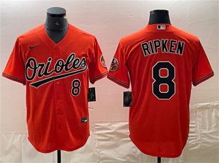 Baltimore Orioles #8 Cal Ripken Jr. Orange Cool Base Stitched Jersey