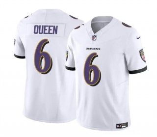 Baltimore Ravens #6 Patrick Queen White 2023 F.U.S.E. Vapor Limited Football