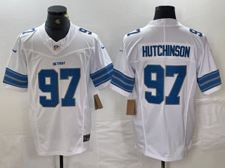 Detroit Lions #97 Aidan Hutchinson White 2024 F.U.S.E. Vapor Limited Stitched Jersey