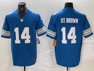 Detroit Lions #14 Amon-Ra St. Brown Blue 2024 F.U.S.E. Vapor Limited Stitched Jersey