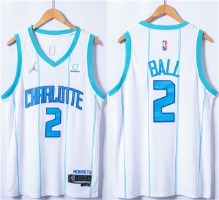 Charlotte Hornets #2 LaMelo Ball White 75th Anniversary Stitched NBA Jersey