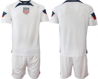 American Custom White Home Soccer Jersey Suit