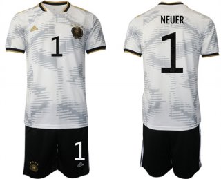 Germany #1 Neuer White 2022 FIFA World Cup Home Soccer
