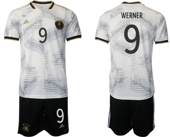 Germany #9 Werner White 2022 FIFA World Cup Home Soccer
