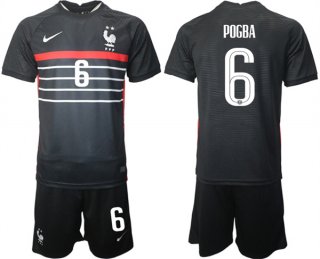 France #6 Pogba Black 2022 FIFA World Cup Home Soccer