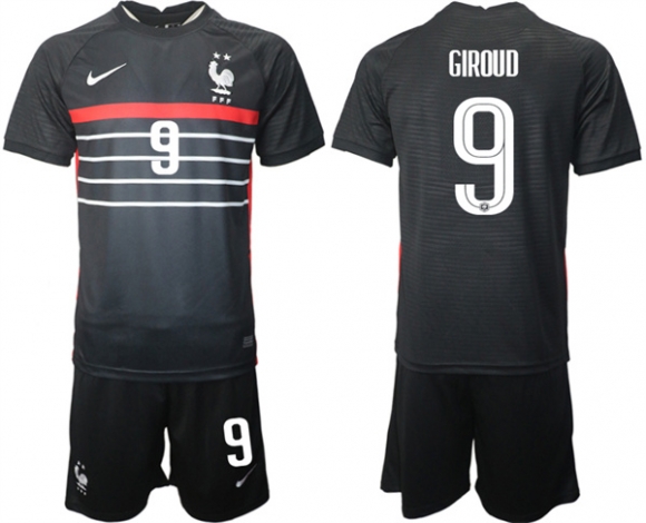 France #9 Giroud Black 2022 FIFA World Cup Home Soccer