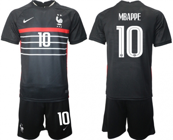 France #10 Mbappe Black 2022 FIFA World Cup Home Soccer