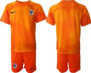France Goalkeeper Orange 2022 FIFA World Cup3