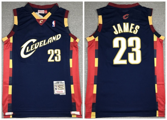 Cleveland Cavaliers Navy #23 LeBron James 2008-09 Throwback Stitched NBA Jersey