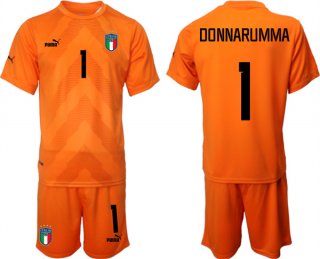 Italy #1 Donnarumma Orange Goalkeeper Soccer