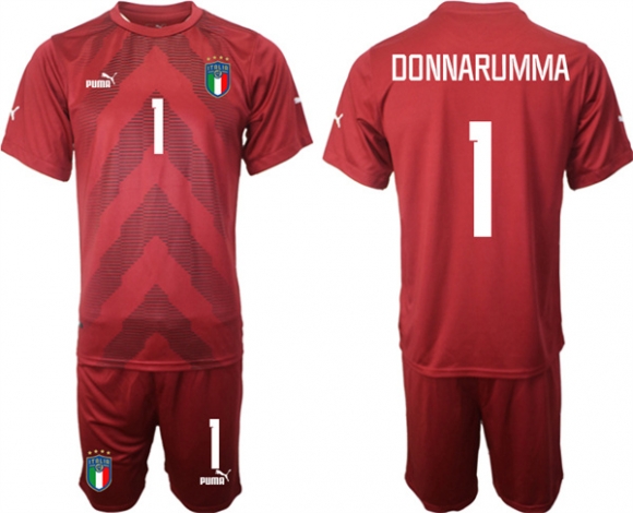 Italy #1 Donnarumma Red Goalkeeper Soccer 2