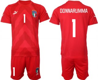 Italy #1 Donnarumma Red Goalkeeper Soccer