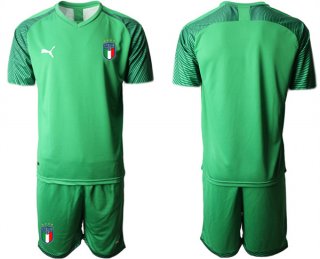 Italy Blank Green Goalkeeper Soccer Jersey Suit3