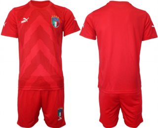 Italy Blank Red Goalkeeper Soccer Jersey Suit