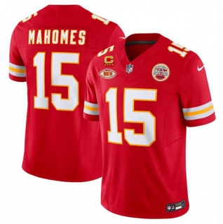 Kansas City Chiefs #15 Patrick Mahomes Red 2024 F.U.S.E. With NKH Patch And