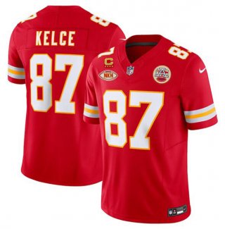 Kansas City Chiefs #87 Travis Kelce Red 2024 F.U.S.E. With NKH Patch And 4-Star C