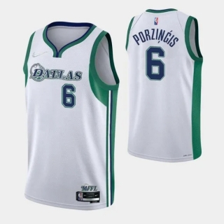 Dallas Mavericks #6 Kristaps Porzingis White 75th Anniversary City Stitched Jersey