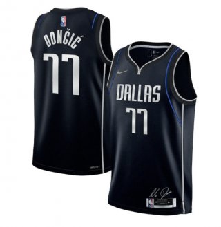 Dallas Mavericks #77 Luka Doncic 2022 Navy 75th Anniversary Select Series