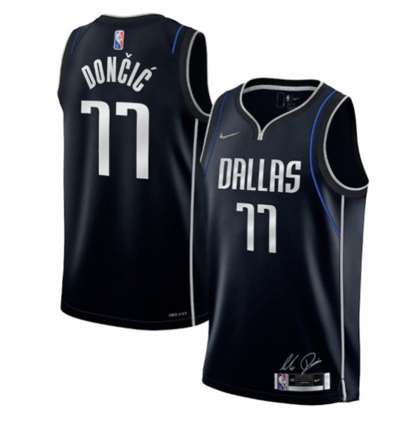 Dallas Mavericks #77 Luka Doncic 2022 Navy 75th Anniversary Select Series