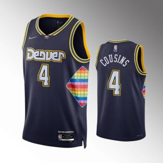 Denver Nuggets #4 DeMarcus Cousins Navy 75th Anniversary City Stitched Jersey