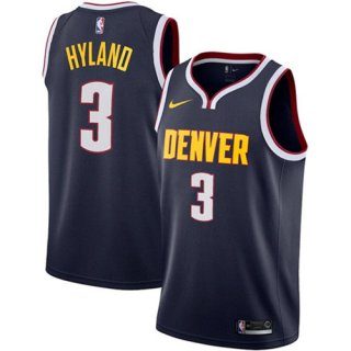 Denver Nuggets Navy #3 Nah'Shon Hyland Icon Edition Stitched NBA Jersey