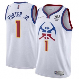 Denver Nuggets #1 Michael Porter Jr. White Stitched NBA Jersey