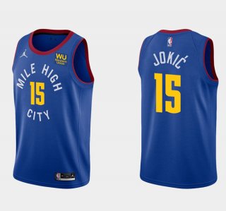 Denver Nuggets #15 Nikola Jokic Blue Stitched NBA Jersey
