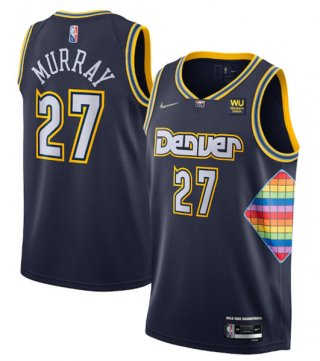 Denver Nuggets #27 Jamal Murray Navy 75th Anniversary City Stitched Jersey