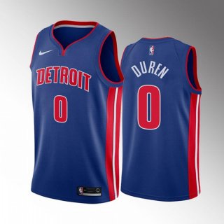 Detroit Pistons #0 Jalen Duren 2022 Draft Blue Basketball Stitched Jersey
