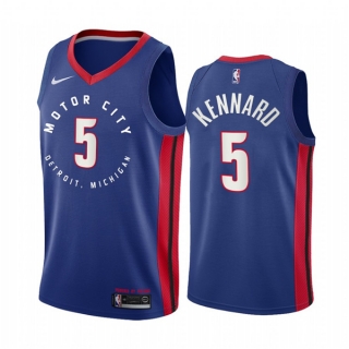 Detroit Pistons #5 Luke Kennard Navy Motor City Edition 2020-21 Stitched NBA Jersey