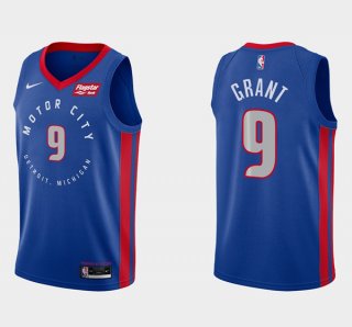 Detroit Pistons #9 Jerami Grant Blue 2020-21 Stitched NBA Jersey