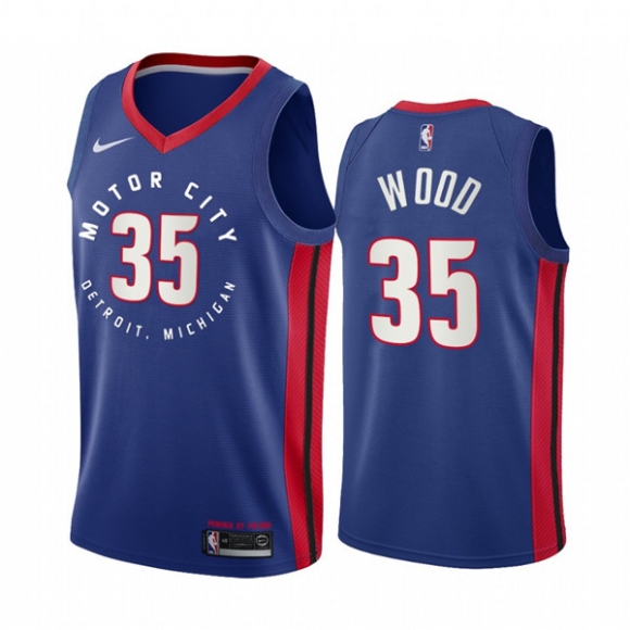 Detroit Pistons #35 Christian Wood Navy Motor City Edition 2020-21 Stitched NBA 2
